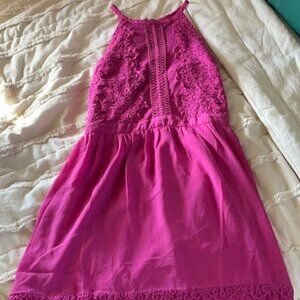 𝅺FRANCESCA’S Collections Dress with Lace Trim Sleeveless